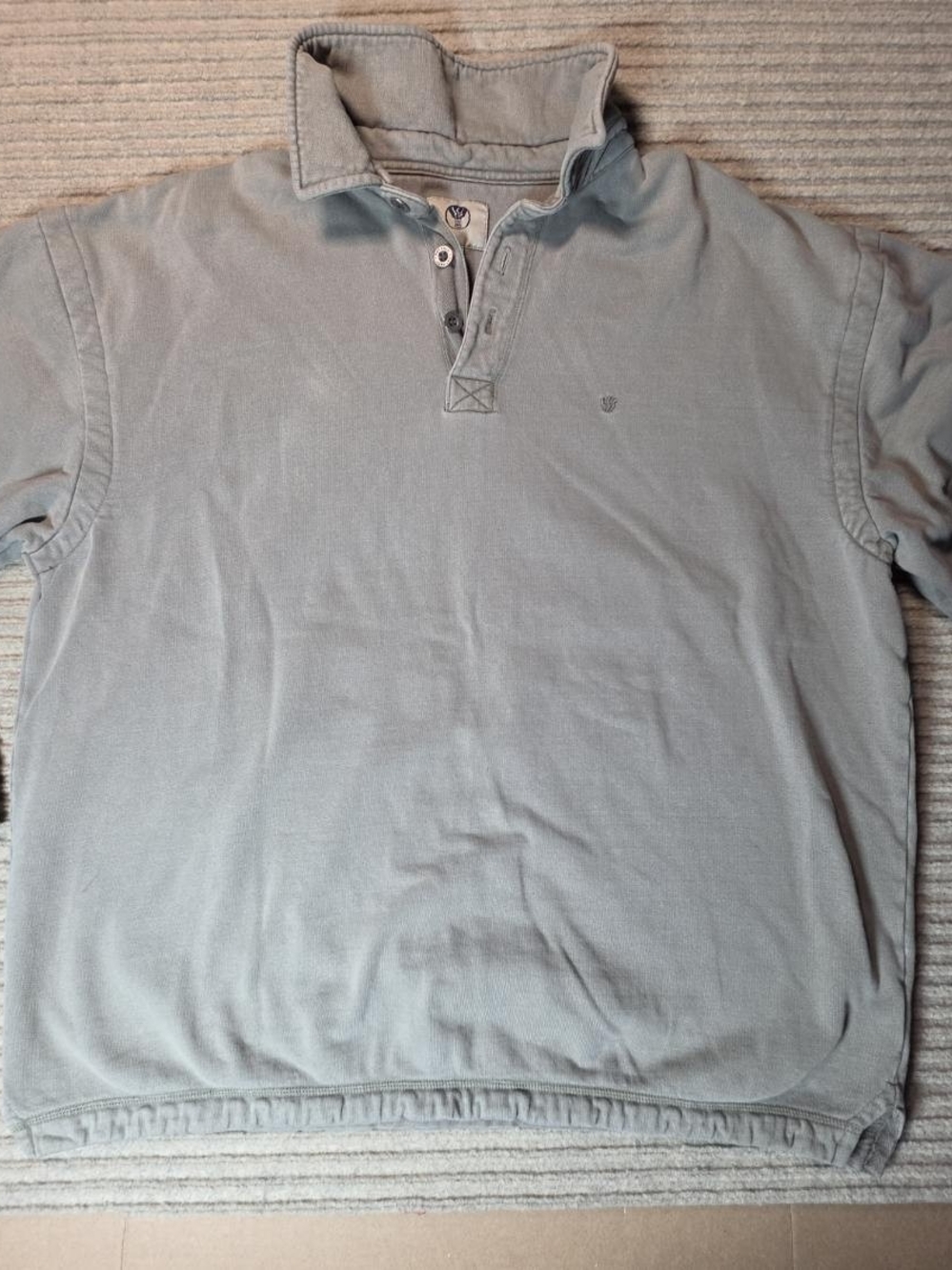 Fat Face Button Quarter Pullover Jacket Sweater Men XL Light Sage Green